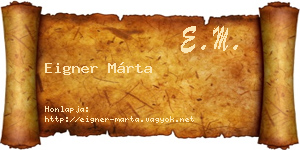 Eigner Márta névjegykártya